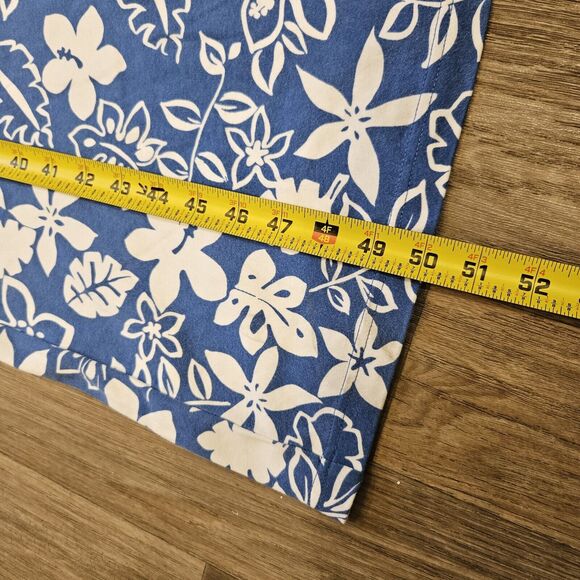 Vtg Talbots Floral Midi Dress Womens S Blue Hawaiian Tropical Boho Cottage Retro - Picture 8 of 8